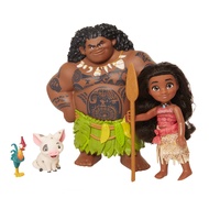 Moana Disney Doll with Maui Demigod Doll Figure, 4 Piece Little Petite Story Telling Gift Set for Gi