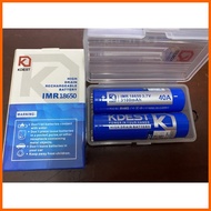 ✴ ┬ ﹍ KDest Blue IMR 18650 Battery 3100mah 40A with case pair