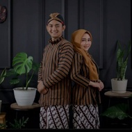 sepasang Baju sorjan dan kebaya lurik couple pakaian adat jawa - baju pasangan tradisional jawa - pa