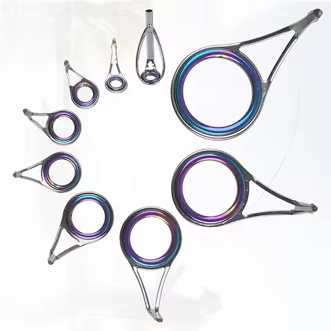 9/18PCS Fishing Rod Tip Guide Repair kit Ceramic Ring Fishing Pole Eyelets Replacement Complete Rod 