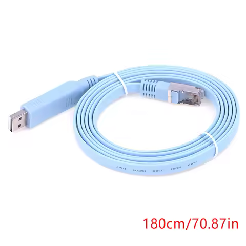 1.8M USB To RJ45 USB To RS232 Serial To RJ45 CAT5 Console Adapter Cable Cord For Routers New
