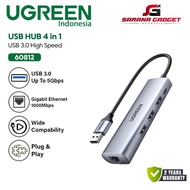 UGREEN 60812 USB HUB 5 in 1 USB a to 3 USB 3.0 RJ45 LAN Ethernet Micro USB 5V Input Adapter Adapter