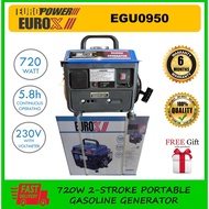 EUROX EGU0950 720W 2-STROKE PORTABLE GASOLINE GENERATOR , GENERATOR PASAR MALAM