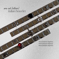 1 SET ITALIAN CHARM PREMIUM BRACELET (SILVER/SILVER)