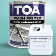 รองพื้นวอชไพร์เมอร์ WASH PRIMER ขนาด 1 กล. สีเขียว #G1168 ส่วน A+ B รองพื้นเหล็ก สำหรับพื้นผิวเหล็ก
