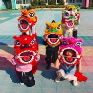 [Wearable Carton] Plastic Children's Lion Dance Props Set Lion Dance Head Drum 2-14 Years Old Kindergarten Performance Little Lion Head Toys 20cm