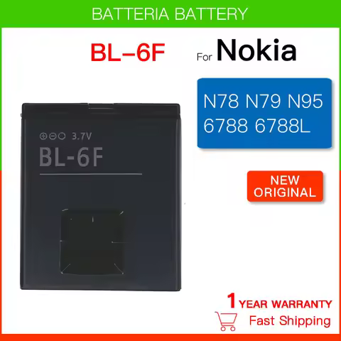 Genuine Rechargeable Battery BL-6F Battery For Nokia 6788 N78 N79 N95(8G) 6788i Battery 6F BL6F Repl