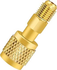 R32 R454B Refrigerant Brass Adapter, Non-Slip Handle Connector | 1/4" Female to 1/4" Male Thread wit