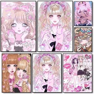 Gyaru Gyaru Subculture Girls Anime Poster Gallery Print Home Decor,No Frame Canvas Painting Gift RWF
