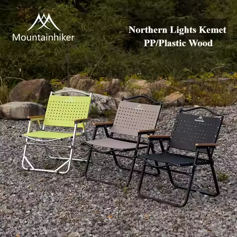 MOUNTAINHIKER New Portable Folding Camping Chairs Tourist Chairs PP/Plastic Wood&Aluminum Alloy Fish
