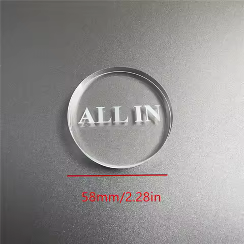 1 Pc Clear Crystal ALL IN 58*10mm/2.28*0.39in Game Accessories Board Game