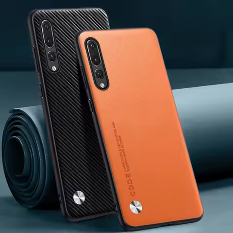 Luxury PU Leather Case For Huawei P20 Pro P20Pro Back Cover Matte Silicone Full Protection Phone Cas