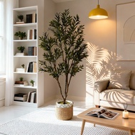Simulation Plant Olive Tree Green Plant Plastic Olive Fake Tree Floor Bonsai Olive Tree Simulation T