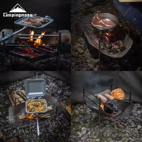 CAMPINGMOON Outdoor Portable Heating Bonfire Folding Burning Platform SOLO-A4 Camping Firewood Stain