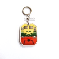 GANTUNGAN Railindo - CC201 Vintage Livery Locomotive Acrylic Train Keychain