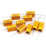 10PCS RX24 5W Watt Power Metal Shell Aluminium Gold Resistor 1R 2R 3R 4R 5R 6R 8R 10R 15R 20R 30R 50
