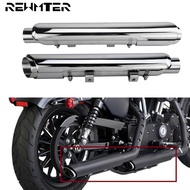 Motorcycle Sportster Slip-On Exhaust Muffler Pipe With Heat shield Chrome For Harley Sportster 2014-
