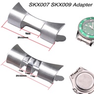 Curved End Watch Band Adapter for Seiko SKX007 SKX009 Submariner Men Watch Accessories Jubilee Oyster Style Stainless Steel Hollow Link Metal Silver Connector 20mm 22mm Strap Width