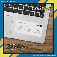 Laptop Logo Sticker Specifications Sticker Laptop Features Sticker Nvidia RTX GTX Intel Amd (Asus Vivo Book 14)