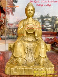 Tượng mẹ diêu trì địa mẫu bằng đồng DxRxC 20x15x30cm nặng 2.8kg