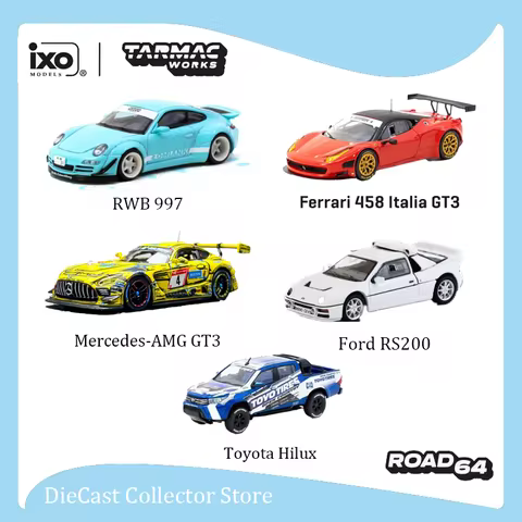 TARMAC WORKS 1:64 Porsche RWB997 Ferrari 458 ItaIia GT3 Mercedes AMG GT3 Toyota Hilux Ford RS200 All