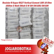 R Lime Resistor RX27 Vertical Cement 10R 10 Ohm 10Ohm 5 Watt 5Watt 5 W 5W 5W10RJ 5W10R