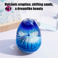 G&Y Eggshell Volcanic Eruption, Floating Sand Volcanic Eruption Ornament, Acrylic Crystal Liquid Hou