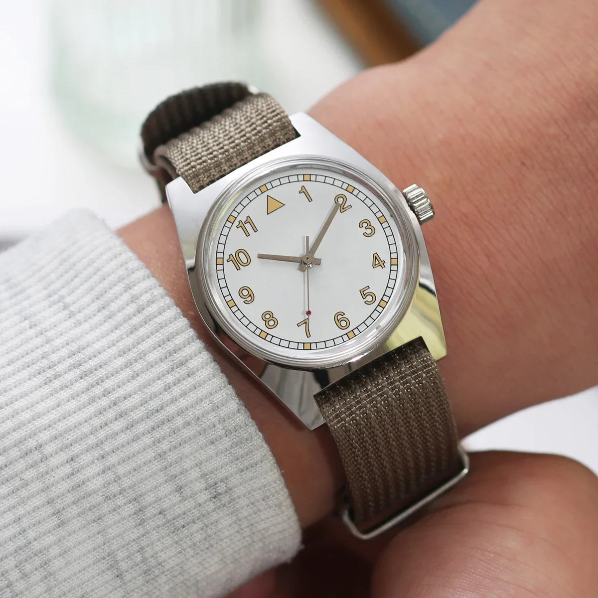 Pilot Watch Manual Mechanical Movement 7120 นาฬิกาข้อมือ Retro Mechanical 36 มม