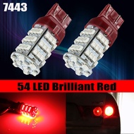 2pcs Red 7443 7440 54SMD LED Car Brake Tail Stop Light Lamp Bulb