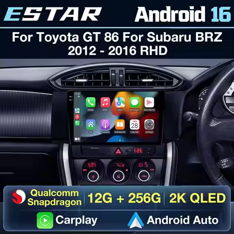 Wireless Carplay Android 16 For Toyota GT 86 For Subaru BRZ 2012 - 2016 RHD Multimedia BT 4G LTE GPS