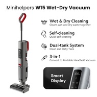 Minihelpers W15 Aqua Wet Dry &amp; Mop Cordless Vacuum Cleaner Powerful One-Step Hard Floor Washer, 3 in 1 Cordless Vacuum