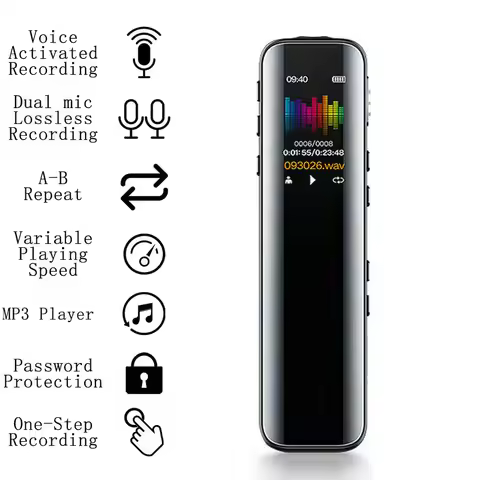 Telele V39 LCD Screen Mini Recording Pen 230mAH Battery WAV 1536kbps MP3 Music Player Voice Activate