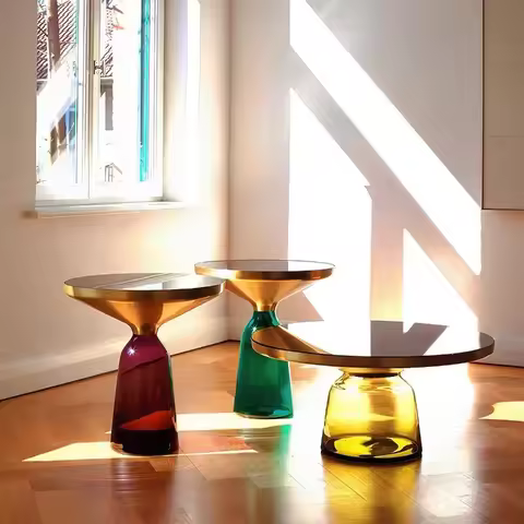 German Design Living Room Bedside Table, Sofa Side Table, Coffee Table, Indoor Round Glass, Nordic L
