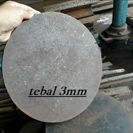 HITAM Black IRON PLATE CUT ROUND SIZE 45cm TO 50 cm 3mm thick