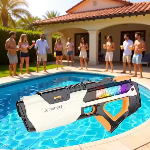 Children Electric Water Gun with Lights and Sound Effect Long Range Automatic Water Blaster Kids Adu
