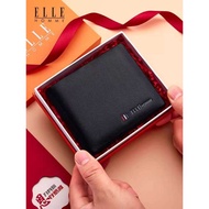 France ELLE HOMME Genuine Men's Wallet Men's Short Leather Wallet 2025 Men's Wallet Street Wear
