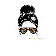 SHIRT DESIGN IDEA TEMPLATE [EDITABLE] Animal Print Messy Bun T-shirt