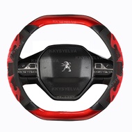 Carbon Fibre +Leather Car Steering Wheel Cover For Peugeot 508 3008 GT 4008 5008 2017 2018 2019 Peug
