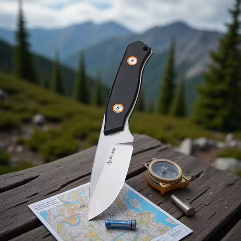BA-KOR 9Cr18MoV full tang EDC outdoor knife, G10/linen handle jungle hunting knife, camping survival