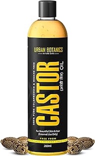 UrbanBotanics® Cold Pressed Castor Oil for Hair Growth, Skin Care, Moisturising Dry Skin, Nails, Eyelash - Virgin Grade - Organic - 200ml