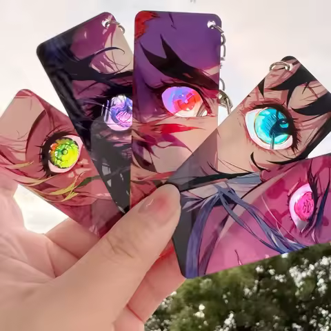 8 Styles Demon Slayer Acrylic Cartoon Tomioka Giyuu Card Eyes Shining Kanroji Mitsuri Keychain Rengo