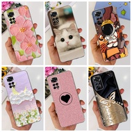 Xiaomi Redmi Note 11s Note11 Note 11 Pro 4G 5G Global Case Cute Flower Cat Painted Soft Silicone TPU