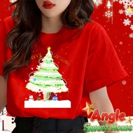 (24 Hours Delivery) Angle Official Merry Christmas T-shirt Santa Claus Tree Printed T71