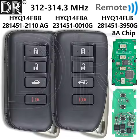 Great 8A Chip 312.1-314.35MHz Car Remote Key Fob For Lexus ES300H ES350 GS350 GS450H GS FR X350 RX45