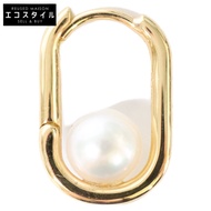 Hirotaka [成色極佳] MH30GPEC K18 曼哈頓長方形 Akoya 珍珠耳環，單隻，M 碼