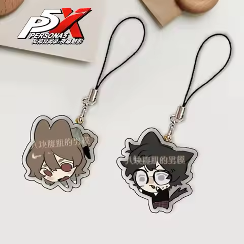 Anime Amamiya Ren Akechi Goro Phone Rope Keychain Mobile Phone Chains Cute Keychains Strap Lanyard S