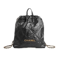 【二手】香奈兒雙肩包，CHANEL 22 大號雙肩包 AS3313，小牛皮，黑色