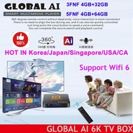 New Global AI 3fnf/5fnf Asia Best Tv Box Ai Voice Dual Wifi 4+64gb Hot In Korea Japan Canada Usa Sg Pk Evpad 6p 6s kuiyaoshangmao