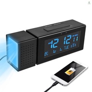 Multi-functional Digital Alarm Clock Desktop Electronic Clock LCD Screen 7 Backlight Colors Humidity/ Temperature Display with Snooze Night Light FM Radio USB Output IR Sensor Func