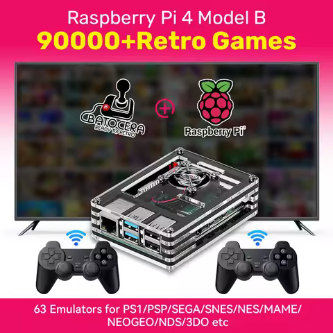 Raspberry Pi 4 Model B with 90000+Retro Games Batocera System Mini PC/Video Game Consoles for PS1/PS